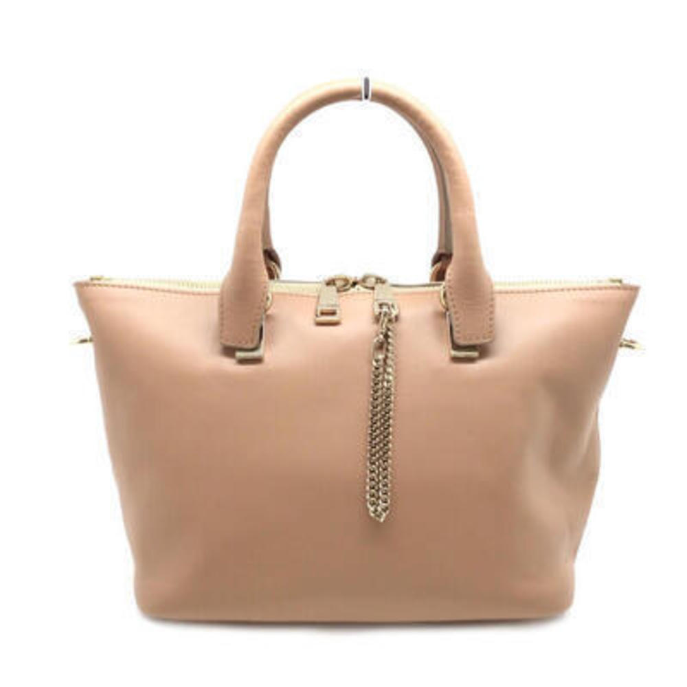 Chloe 2WAY Brown Bailey Handbag Orange Leather Light